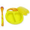 BPAの自由で黄色く容易なグリップの赤ん坊の供給ボールおよびスプーン