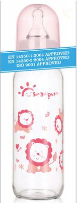 耐熱性標準的な首9oz 250mlのガラス赤ん坊の供給びん