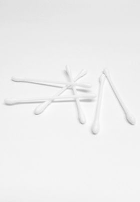 100%の綿100つのPCのプラスチック棒の赤ん坊の安全綿の芽