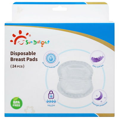 24pcs看護は木材パルプ使い捨て可能な胸のパッドにパッドを入れる